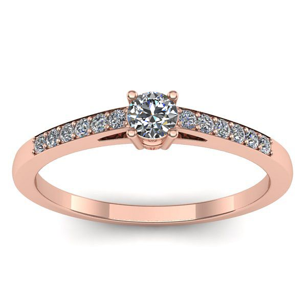 Inel cu diamant rotund