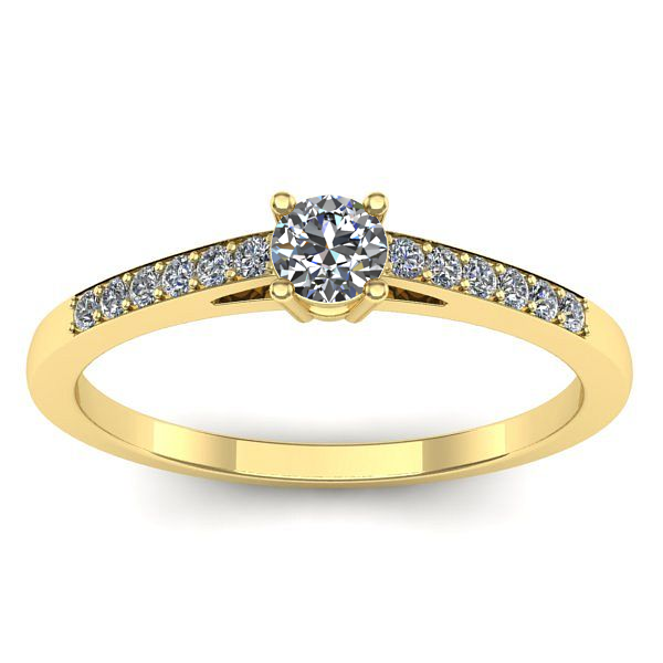 Inel logodna cu diamant rotund