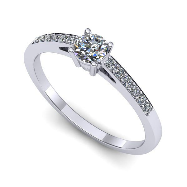 Inel de logodna din aur alb cu diamant