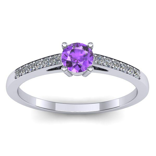 Inel cu ametist rotund