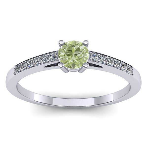 Inel de logodna cu diamant de laborator verde rotund