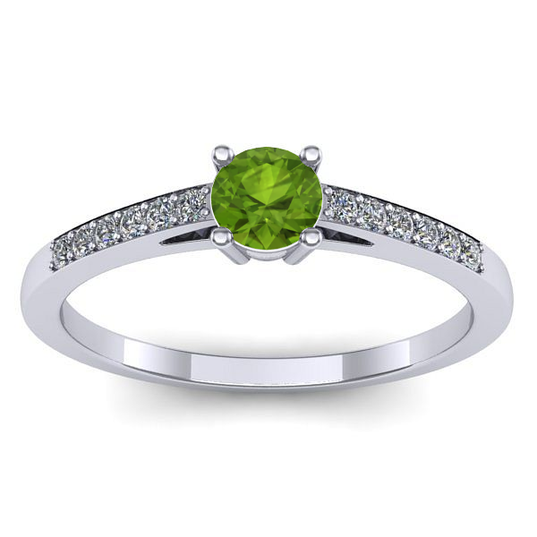 Inel de logodna cu peridot rotund