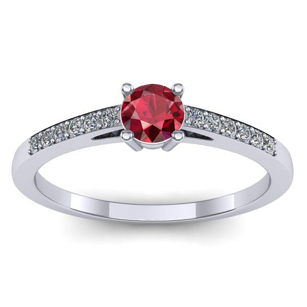 Inel logodna cu rubin rotund
