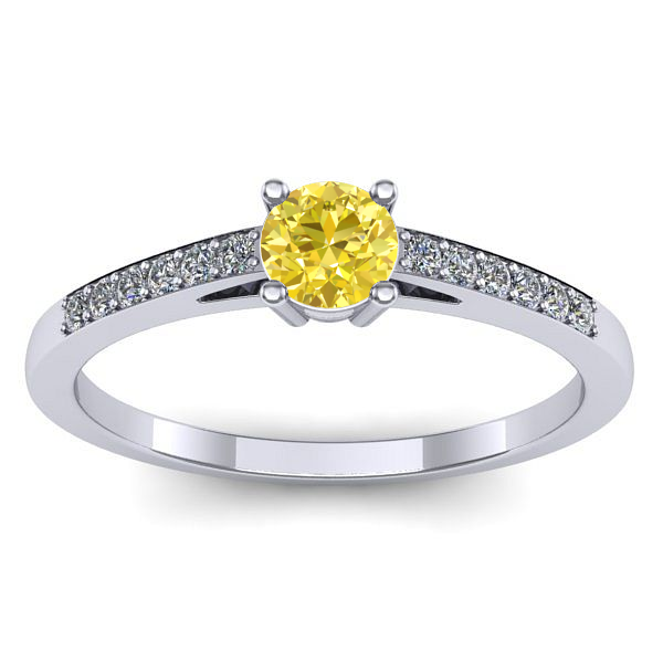 Inel cu safir galben rotund