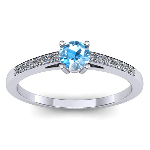 Inel logodna cu topaz blue rotund