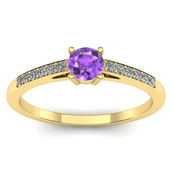 Inel cu ametist rotund