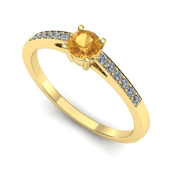 Inel din aur galben cu citrin