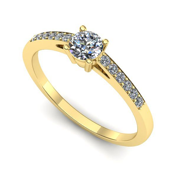 Inel logodna din aur galben cu diamant