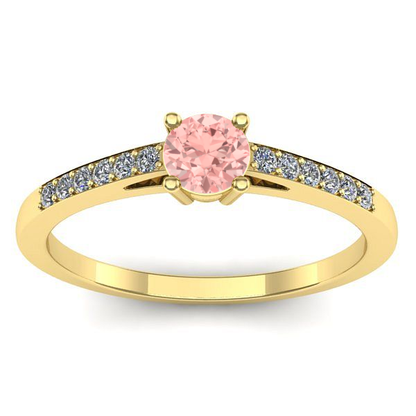 Inel de logodna cu diamant de laborator roz rotund
