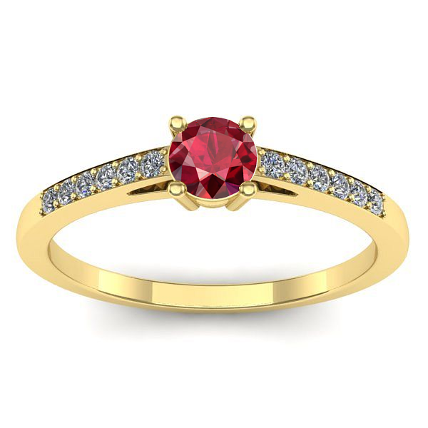 Inel cu rubin rotund