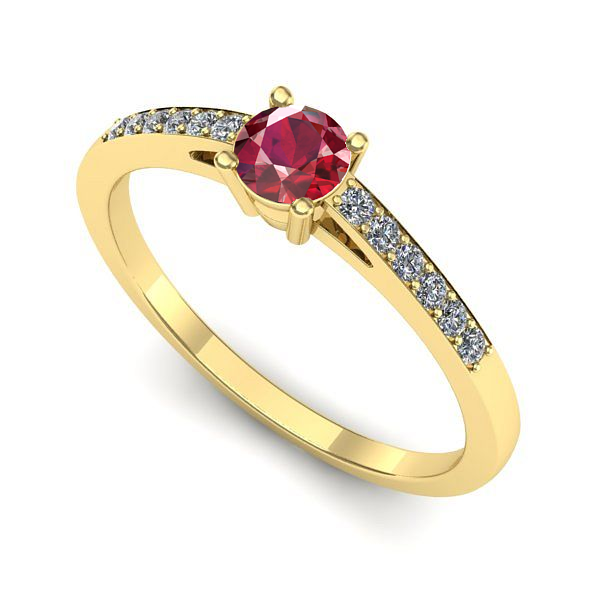 Inel din aur galben cu rubin