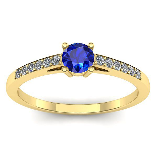 Inel logodna cu safir rotund