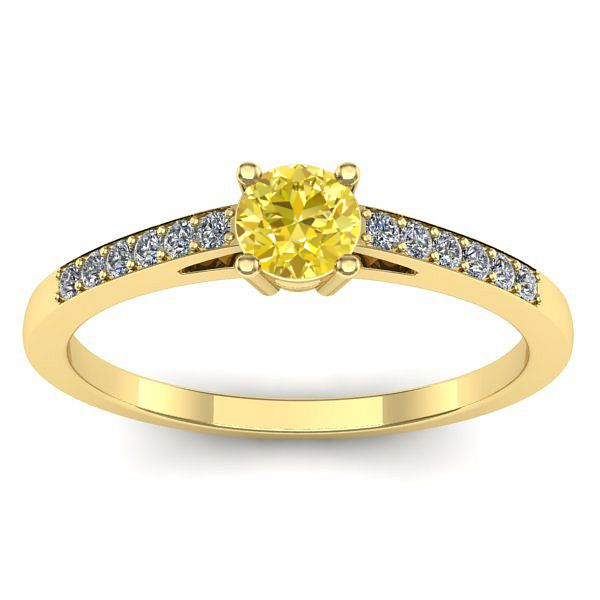 Inel logodna cu safir galben rotund