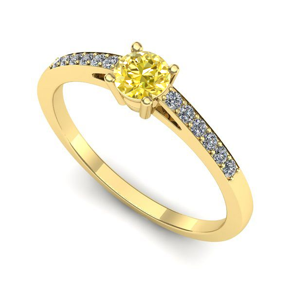 Inel de logodna din aur galben cu safir galben