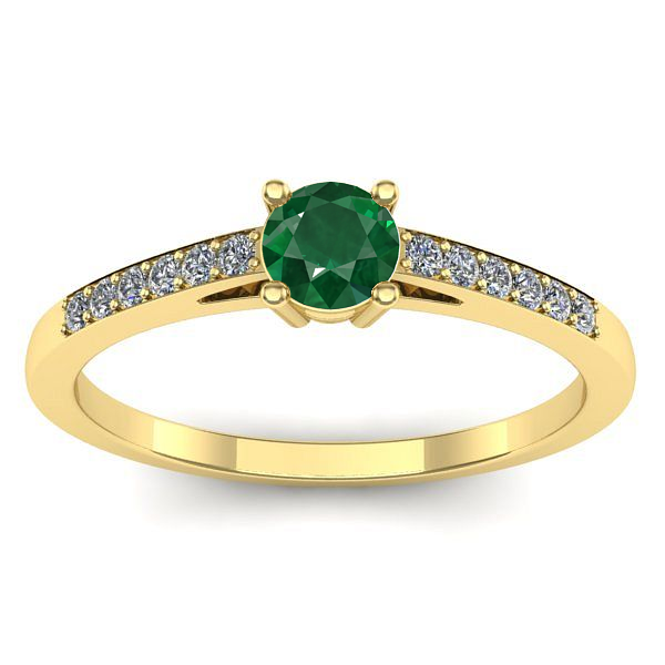 Inel cu smarald rotund