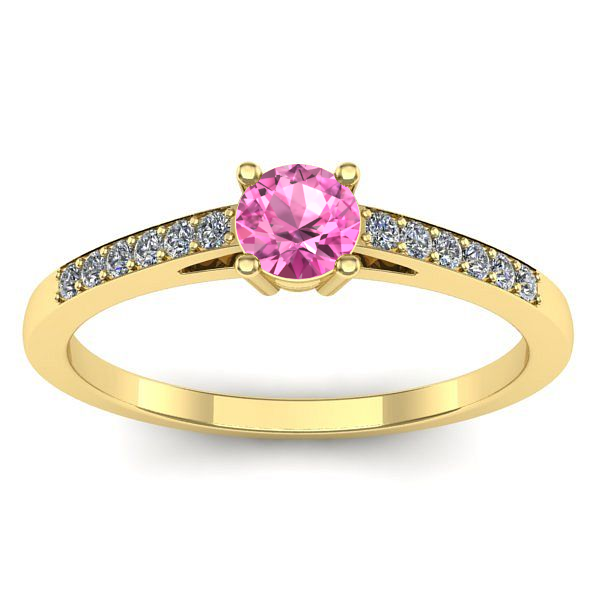 Inel de logodna cu safir roz rotund