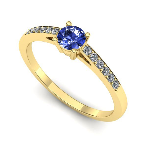 Inel din aur galben cu tanzanit