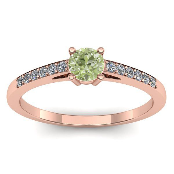 Inel logodna cu diamant de laborator verde rotund