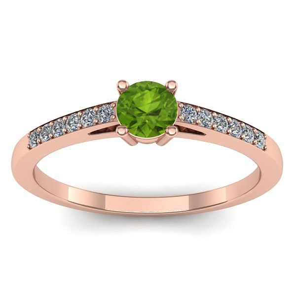 Inel cu peridot rotund