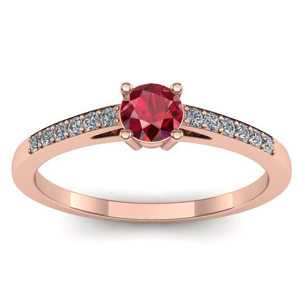 Inel logodna cu rubin rotund