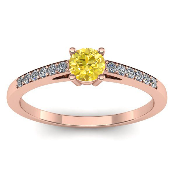 Inel logodna cu safir galben rotund