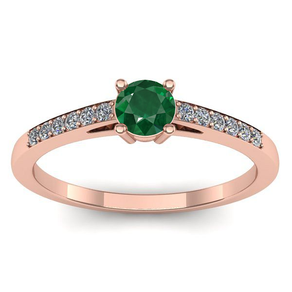 Inel cu smarald rotund