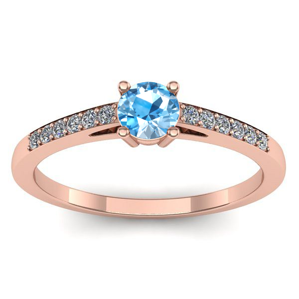 Inel logodna cu topaz blue rotund