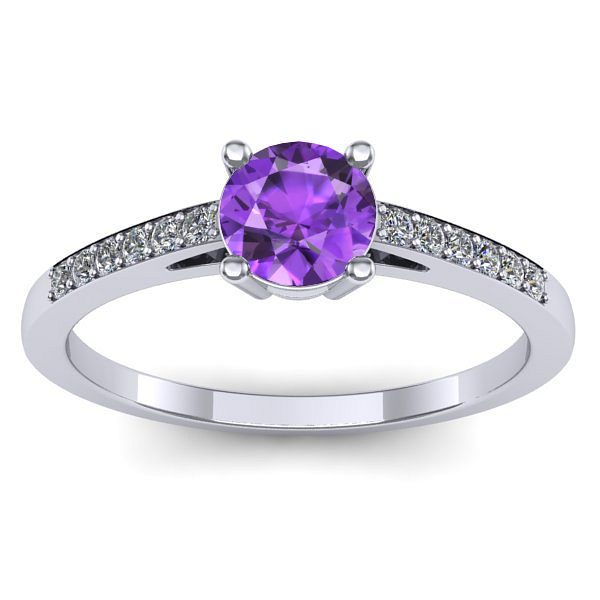 Inel logodna cu ametist rotund