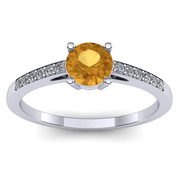 Inel cu citrin rotund