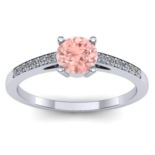 Inel cu diamant de laborator roz rotund