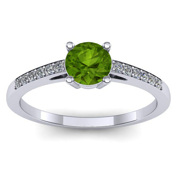 Inel de logodna cu peridot rotund