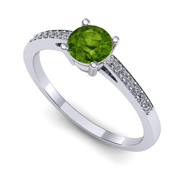 Inel din aur alb cu peridot