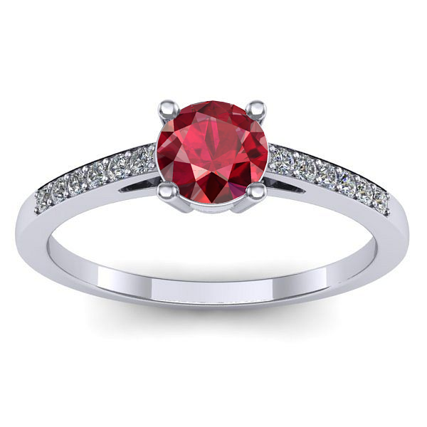 Inel logodna cu rubin rotund