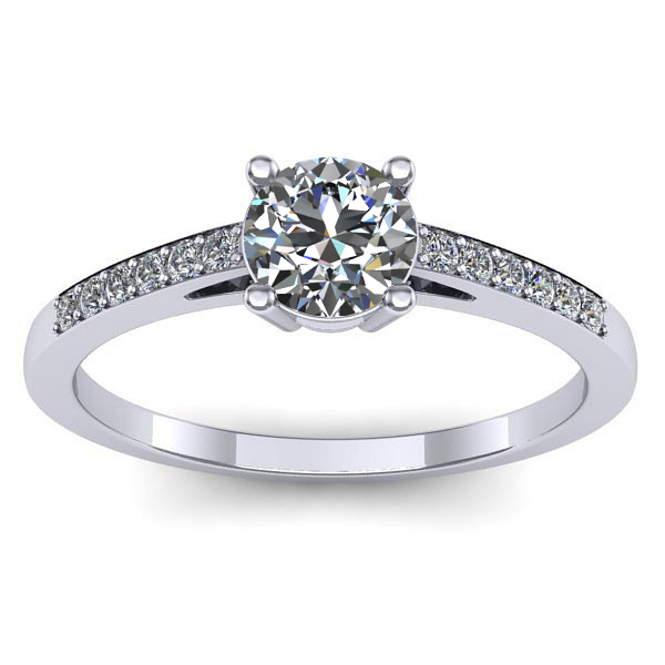 Inel logodna cu safir alb rotund