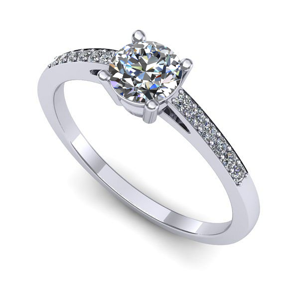 Inel logodna din aur alb cu diamant de laborator
