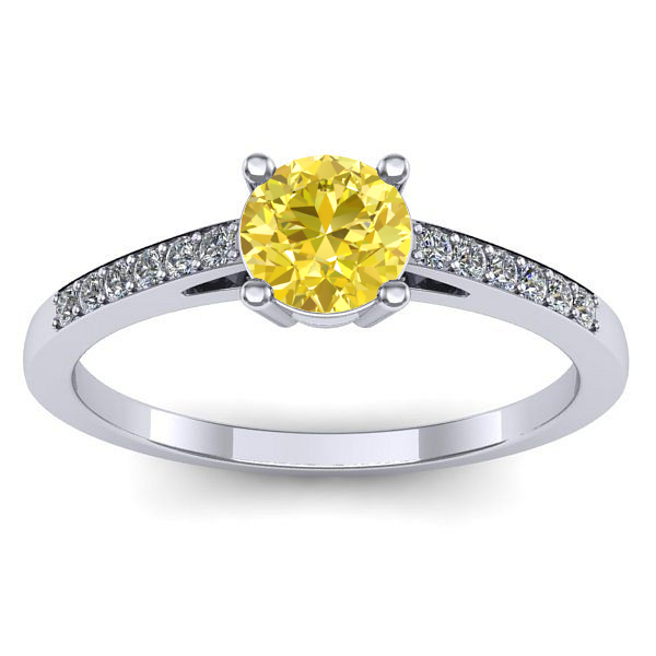 Inel cu safir galben rotund