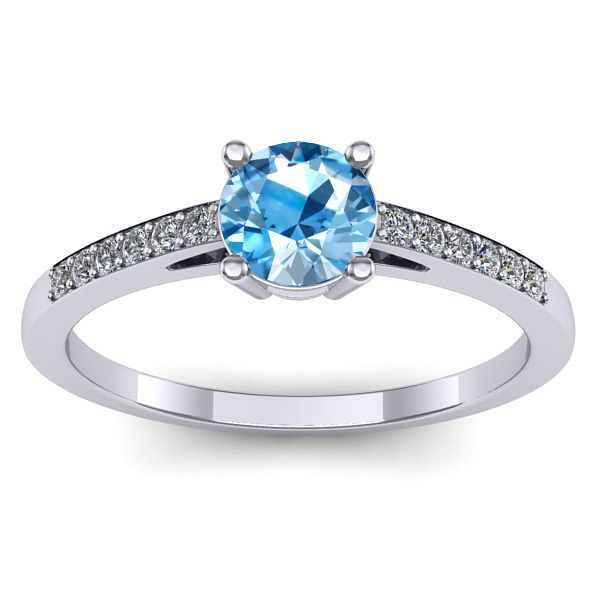 Inel logodna cu topaz blue rotund