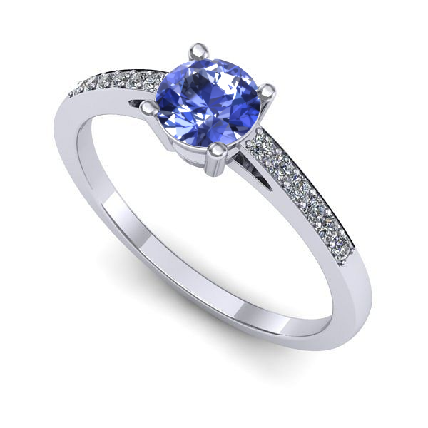 Inel din aur alb cu tanzanit