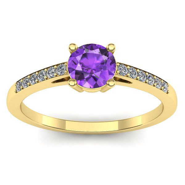 Inel cu ametist rotund