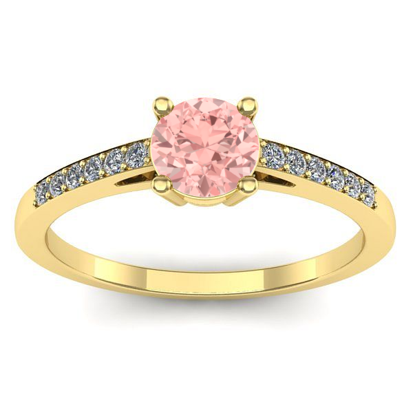 Inel logodna cu diamant de laborator roz rotund