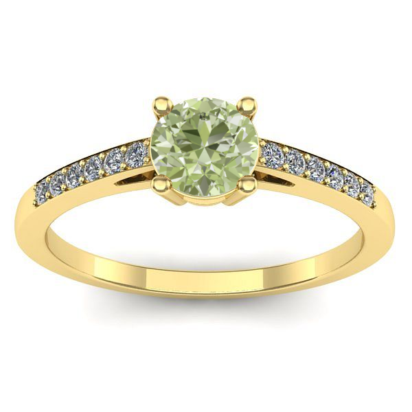 Inel logodna cu diamant de laborator verde rotund