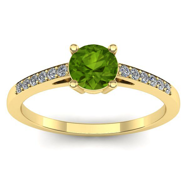 Inel de logodna cu peridot rotund