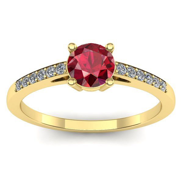 Inel cu rubin rotund