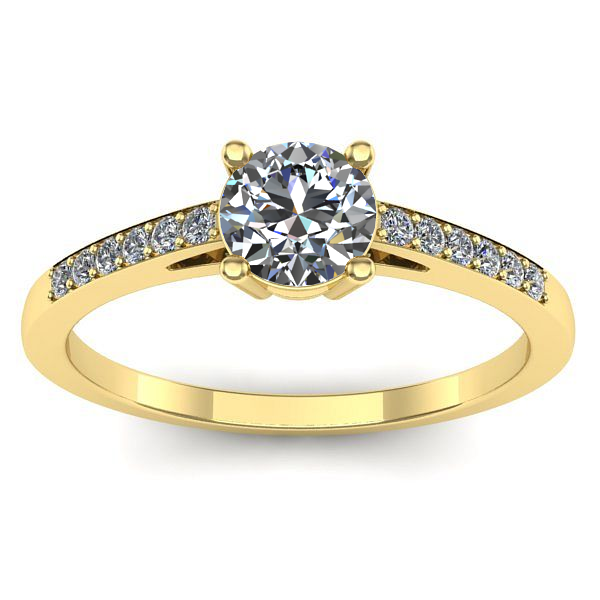 Inel logodna cu safir alb rotund