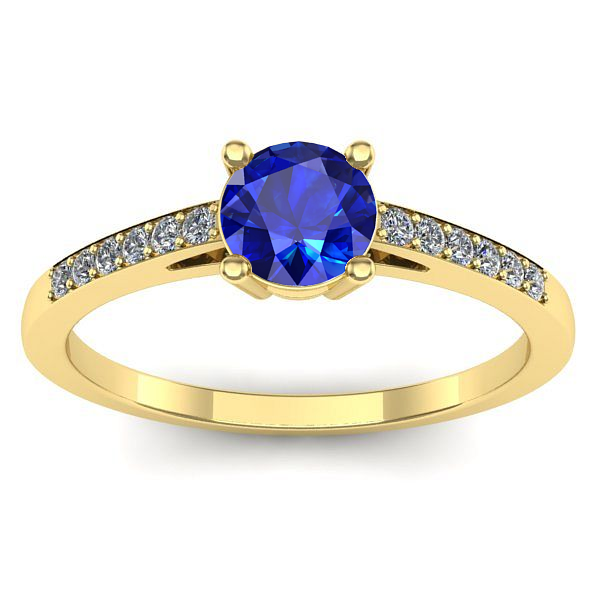 Inel logodna cu safir rotund