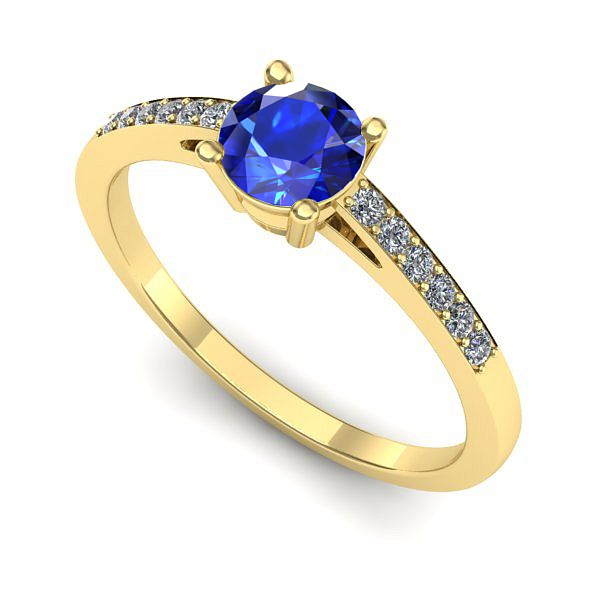 Inel de logodna din aur galben cu safir