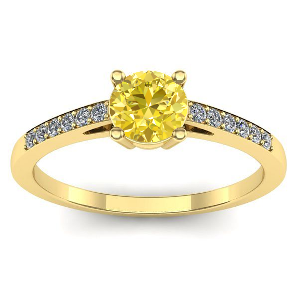 Inel cu safir galben rotund