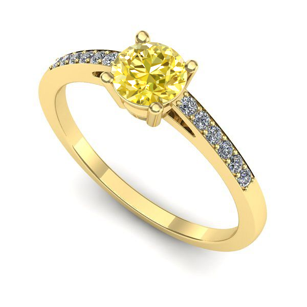 Inel din aur galben cu safir galben