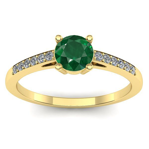 Inel cu smarald rotund