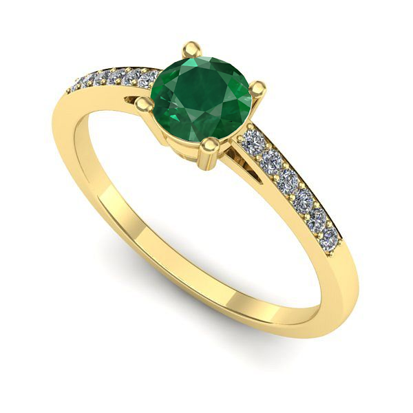 Inel din aur galben cu smarald